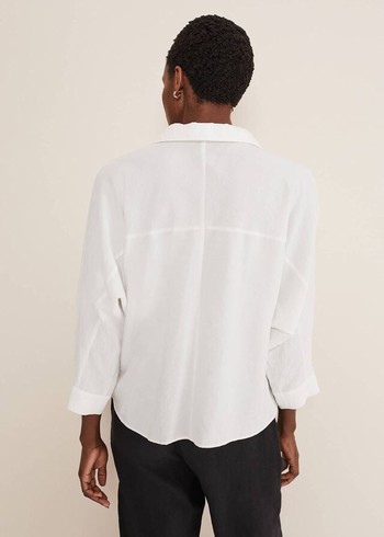 Phase Eight Cynthia Zip Front Shirts White USA | 6391752-GD